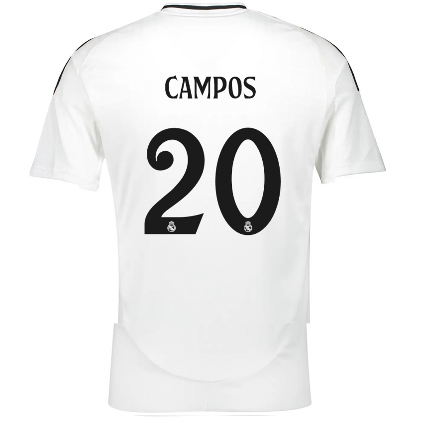 Homem Camisola Andres Campos #20 Branco Principal 2024/25 Camisa