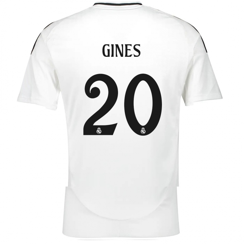 Homem Camisola Alvaro Gines #20 Branco Principal 2024/25 Camisa