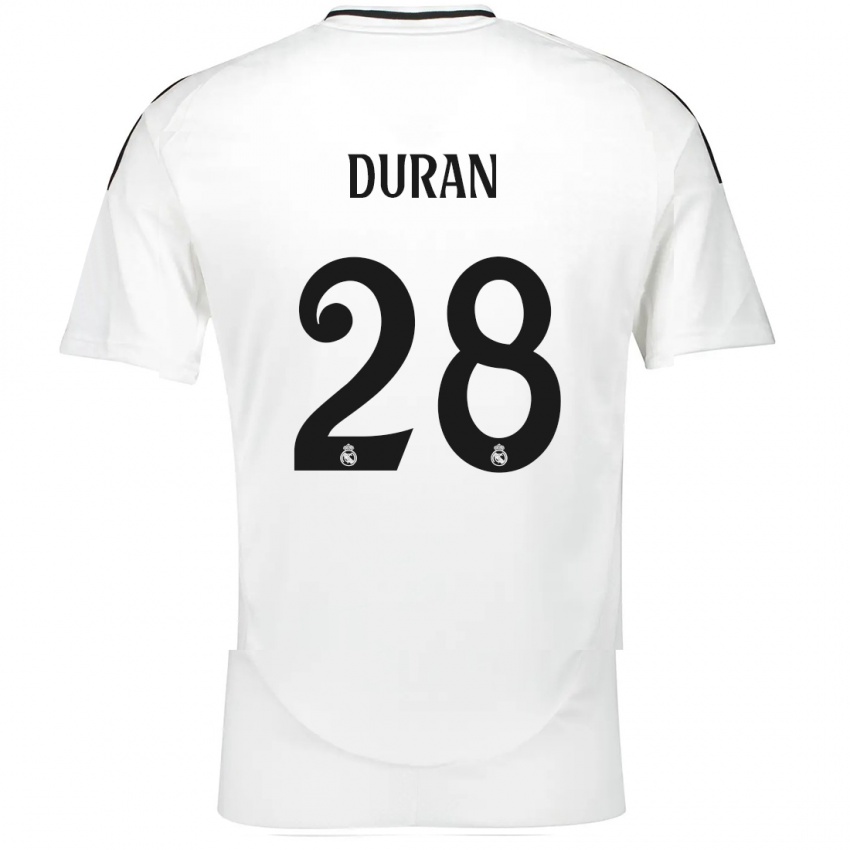 Homem Camisola Pol Duran #28 Branco Principal 2024/25 Camisa