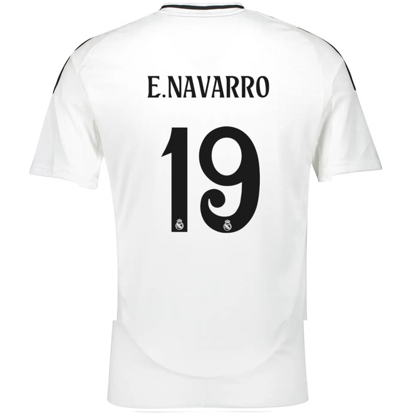 Homem Camisola Eva Navarro #19 Branco Principal 2024/25 Camisa