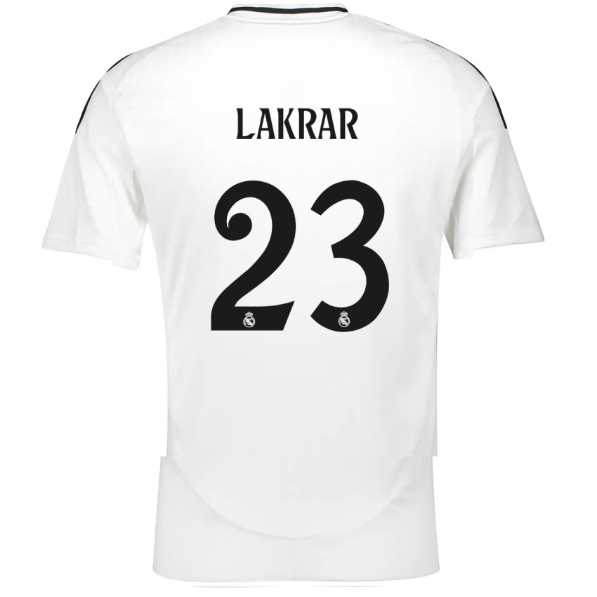 Homem Camisola Maëlle Lakrar #23 Branco Principal 2024/25 Camisa