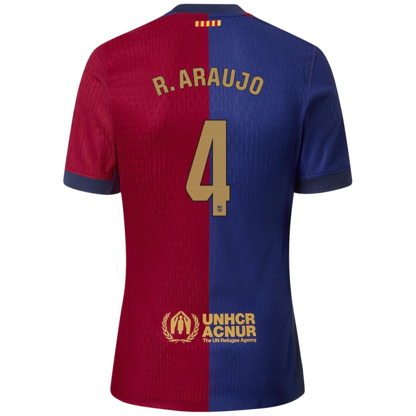 Homem Camisola Ronald Araujo #4 Azul Vermelho Principal 2024/25 Camisa