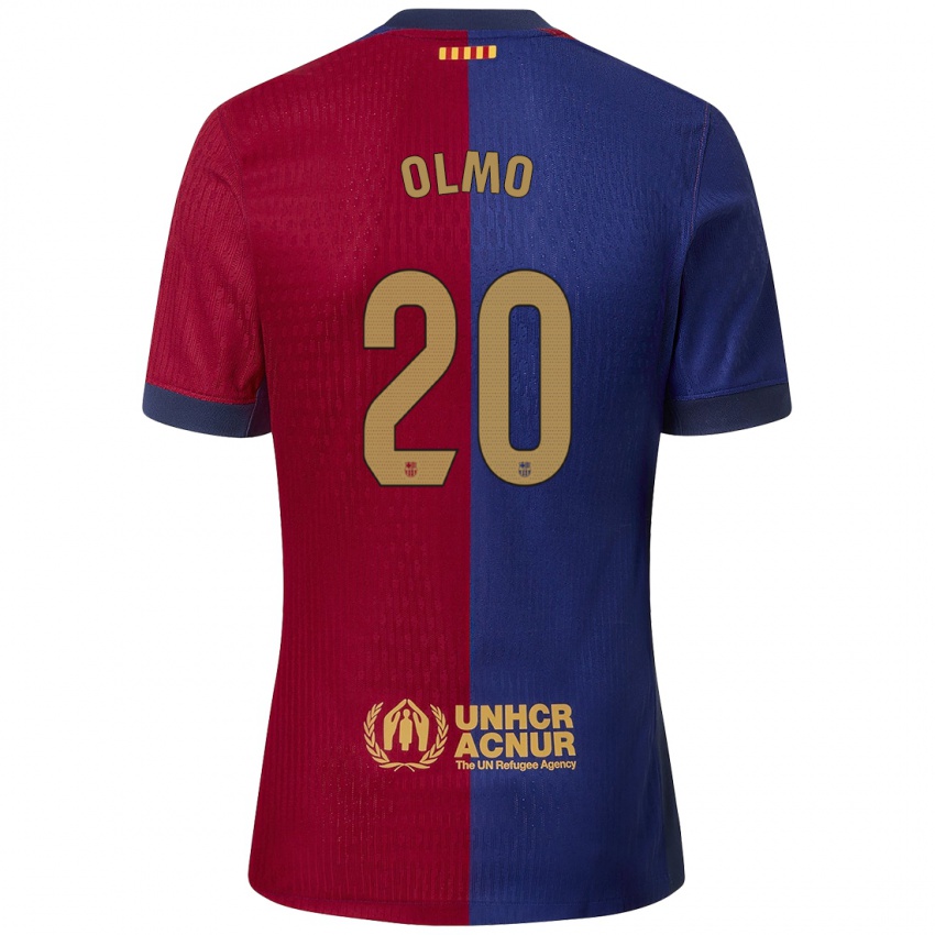 Homem Camisola Dani Olmo #20 Azul Vermelho Principal 2024/25 Camisa