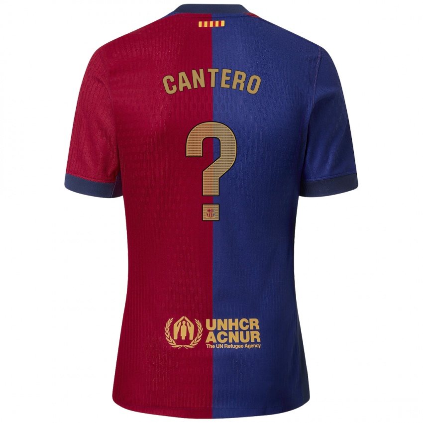 Homem Camisola Rubén Cantero #0 Azul Vermelho Principal 2024/25 Camisa