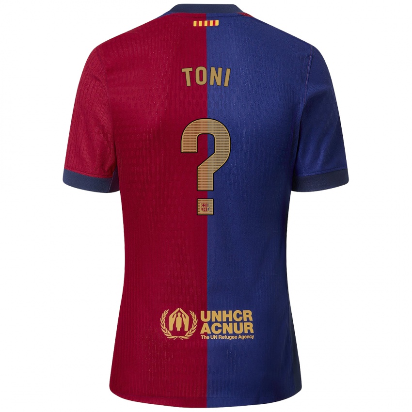 Homem Camisola Toni Fernández #0 Azul Vermelho Principal 2024/25 Camisa