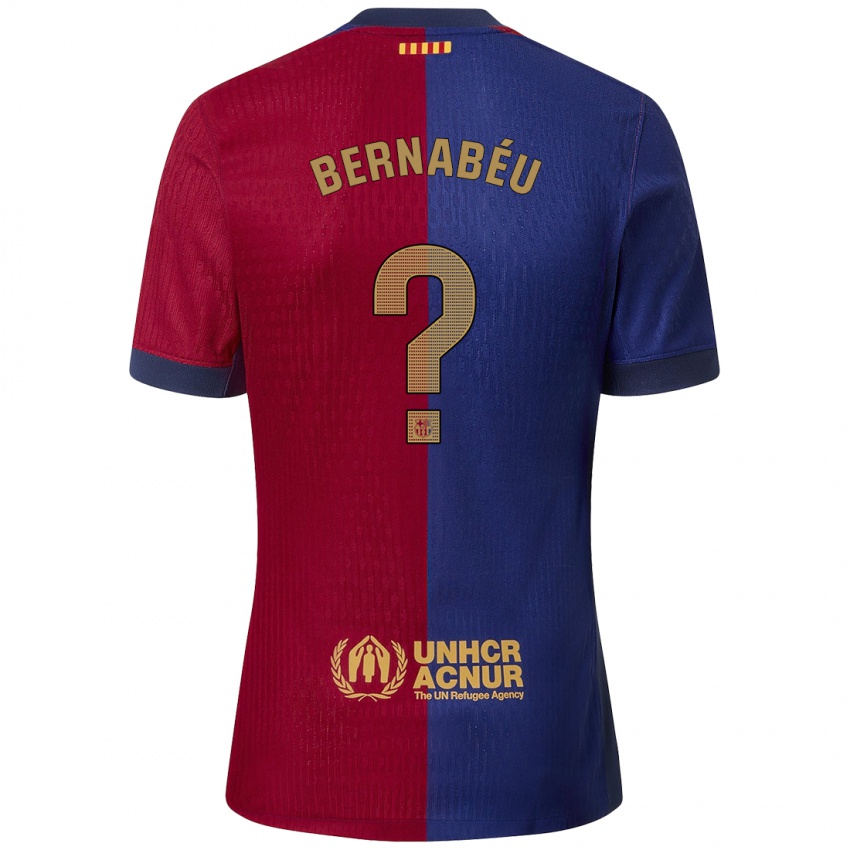 Homem Camisola Pol Bernabéu #0 Azul Vermelho Principal 2024/25 Camisa