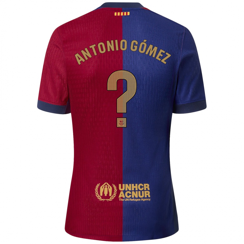 Homem Camisola Antonio Gómez #0 Azul Vermelho Principal 2024/25 Camisa