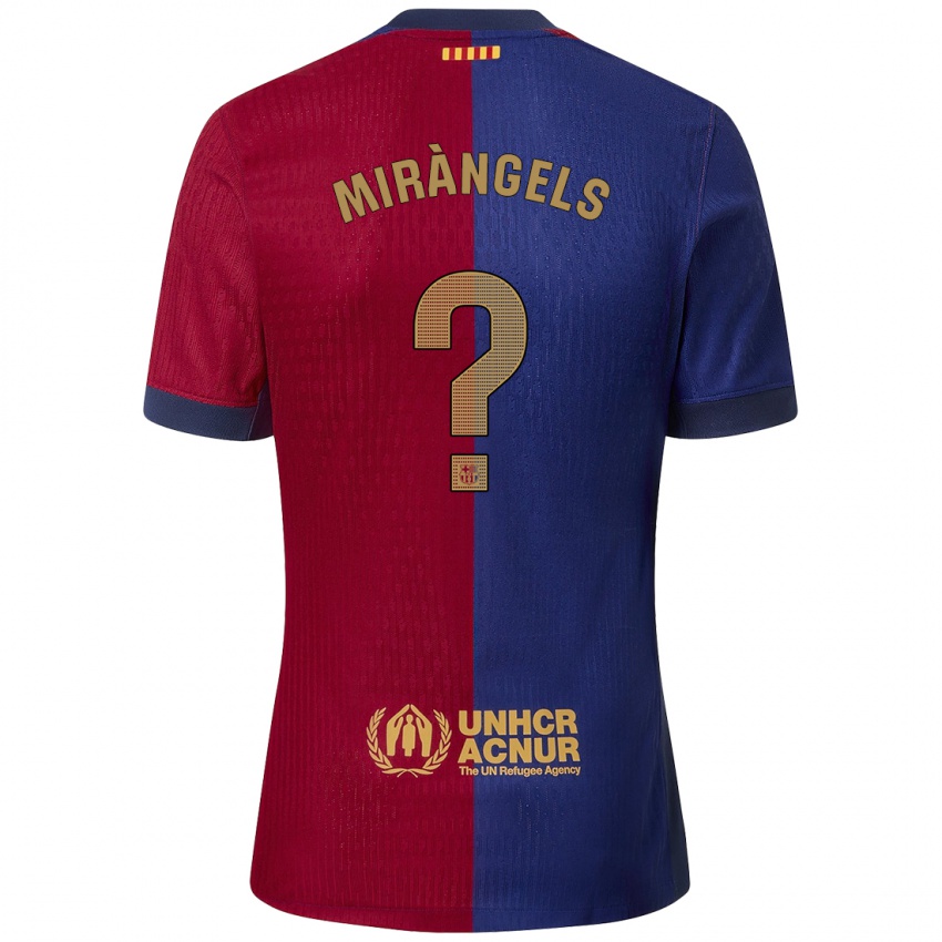 Homem Camisola Xavi Miràngels #0 Azul Vermelho Principal 2024/25 Camisa