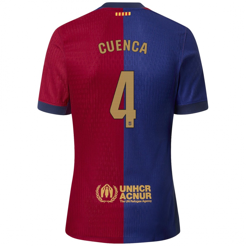 Homem Camisola Andrés Cuenca #4 Azul Vermelho Principal 2024/25 Camisa