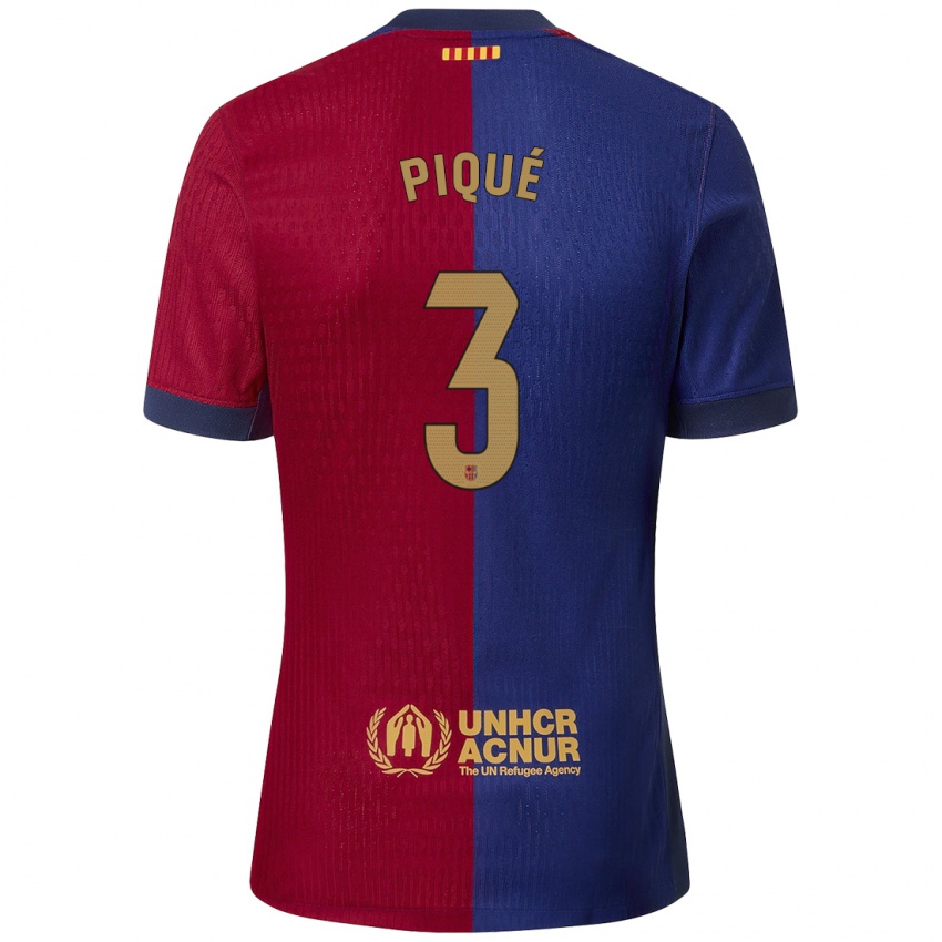 Homem Camisola Gerard Pique #3 Azul Vermelho Principal 2024/25 Camisa