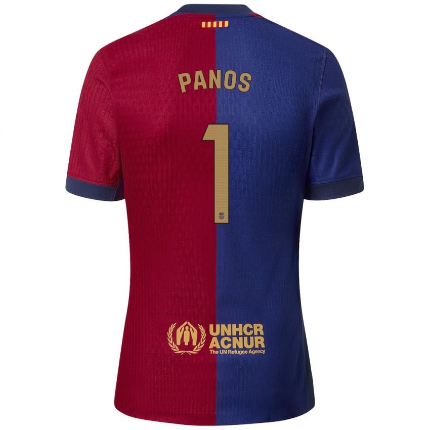 Homem Camisola Sandra Panos #1 Azul Vermelho Principal 2024/25 Camisa