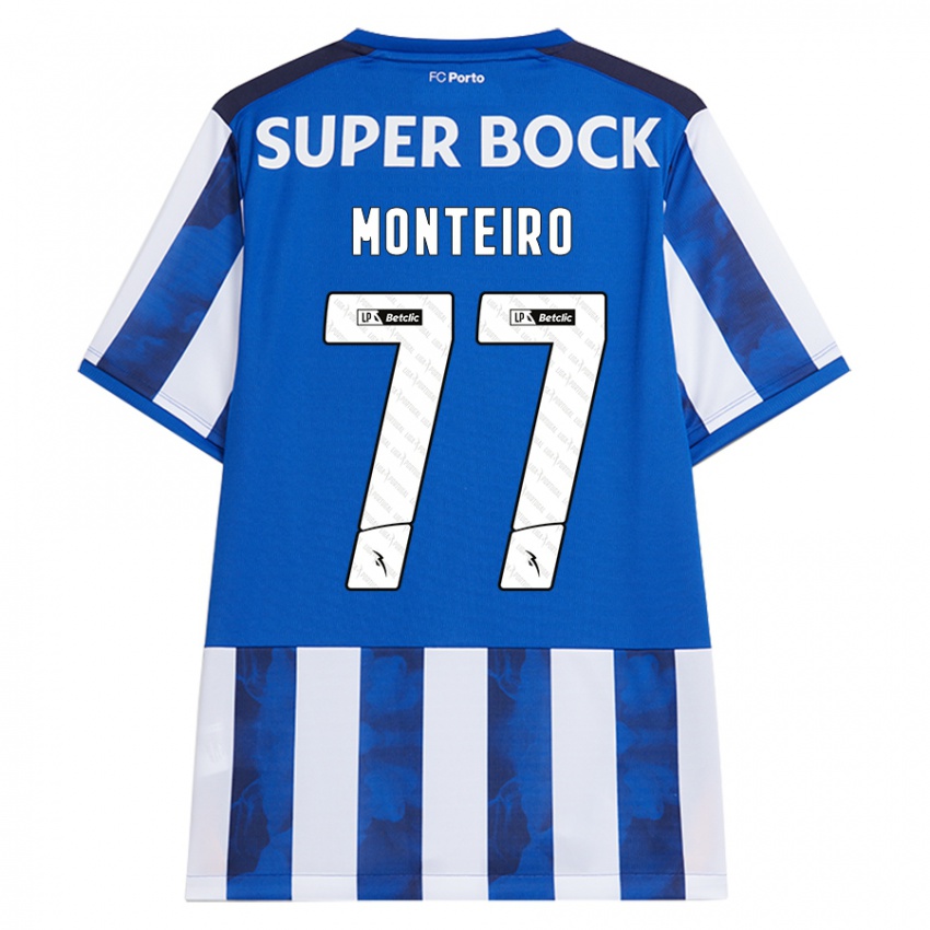 Homem Camisola Rui Monteiro #77 Azul Azul Principal 2024/25 Camisa