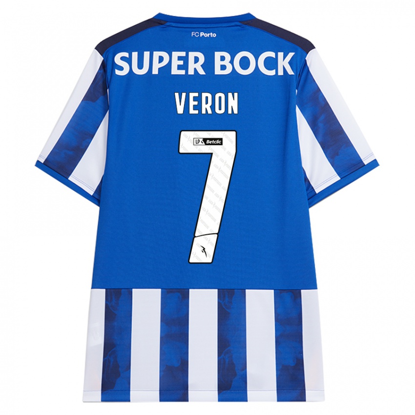 Homem Camisola Gabriel Veron #7 Azul Azul Principal 2024/25 Camisa