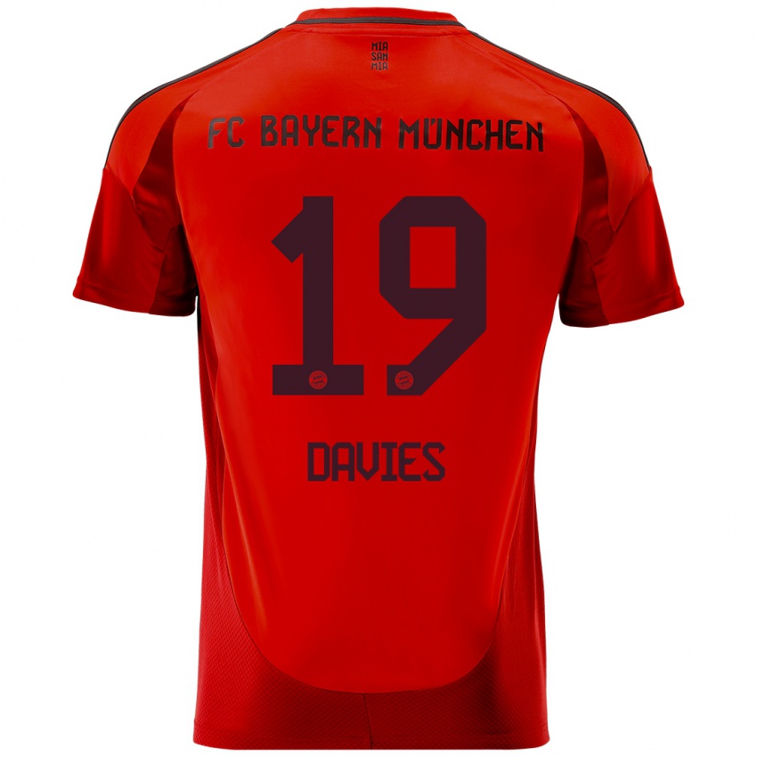 Homem Camisola Alphonso Davies #19 Vermelho Principal 2024/25 Camisa