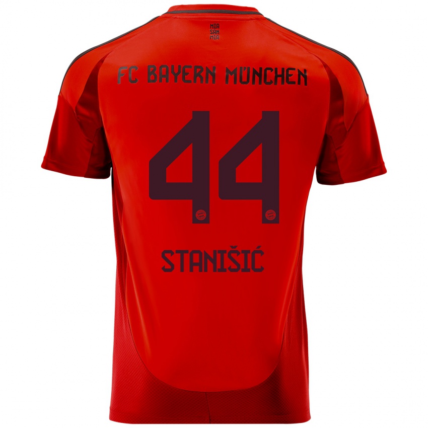 Homem Camisola Josip Stanisic #44 Vermelho Principal 2024/25 Camisa