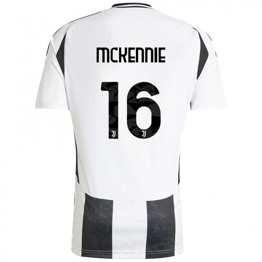 Homem Camisola Weston Mckennie #16 Preto Branco Principal 2024/25 Camisa