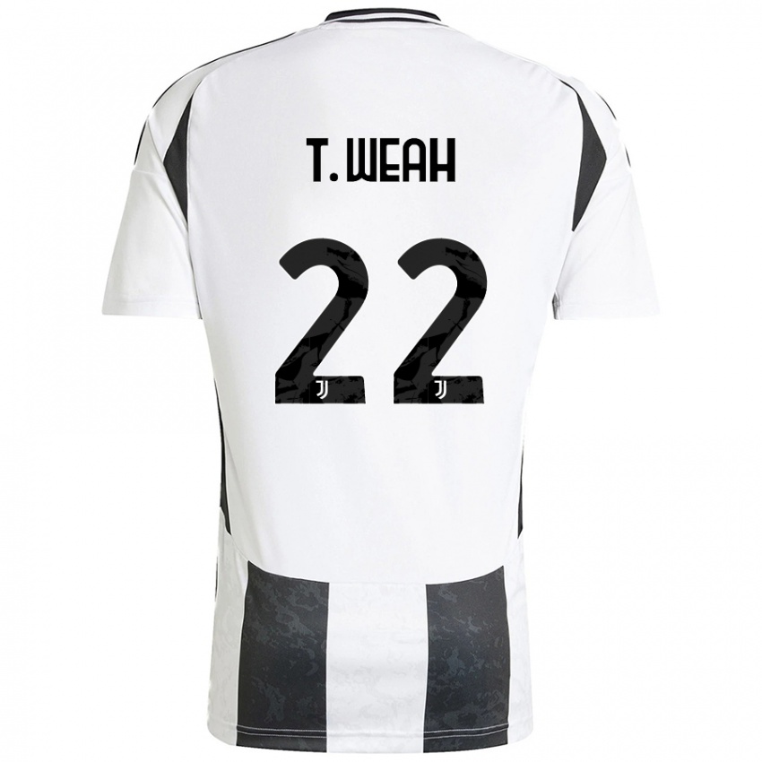 Homem Camisola Timothy Weah #22 Preto Branco Principal 2024/25 Camisa