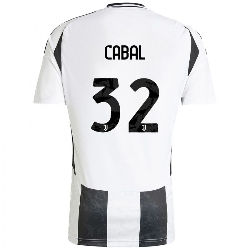 Homem Camisola Juan Cabal #32 Preto Branco Principal 2024/25 Camisa