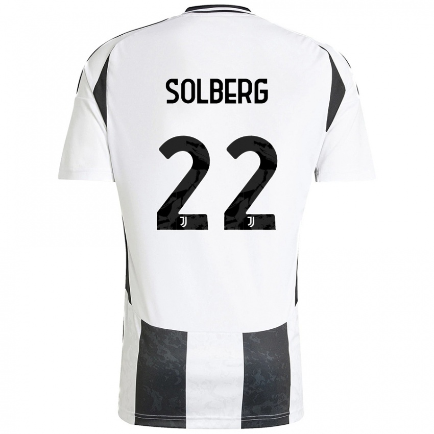 Homem Camisola Elias Solberg #22 Preto Branco Principal 2024/25 Camisa