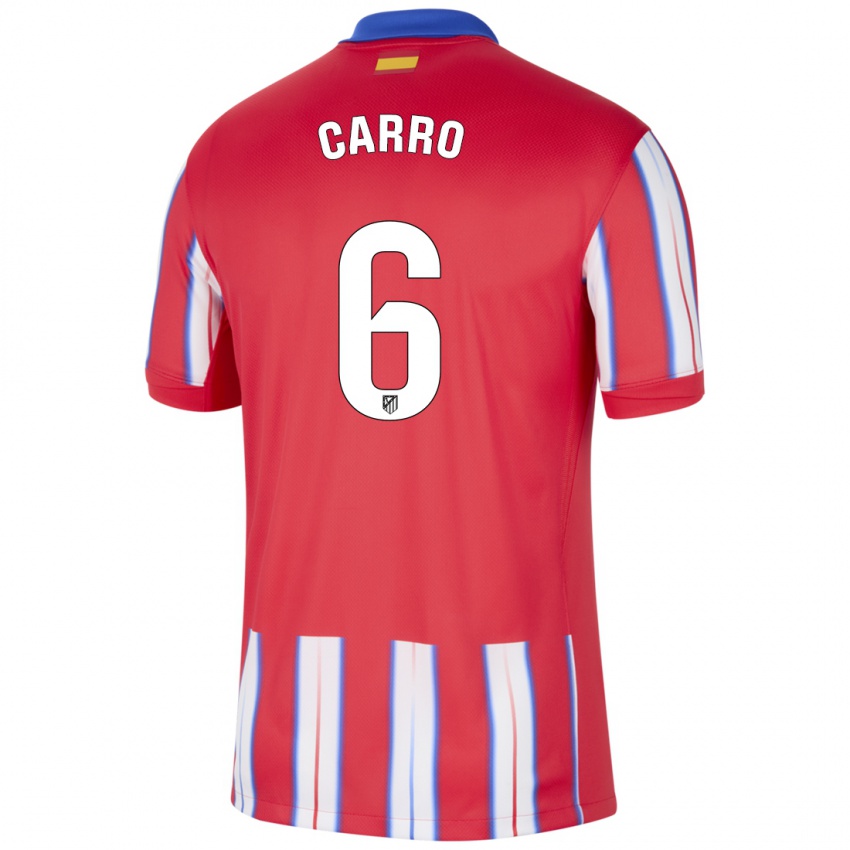 Homem Camisola Mikel Carro #6 Azul Vermelho Branco Principal 2024/25 Camisa