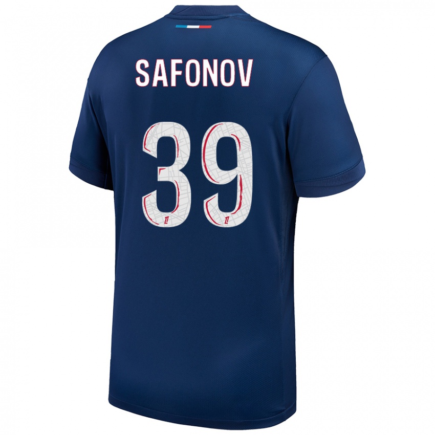 Homem Camisola Matvey Safonov #39 Azul Marinho Branco Principal 2024/25 Camisa