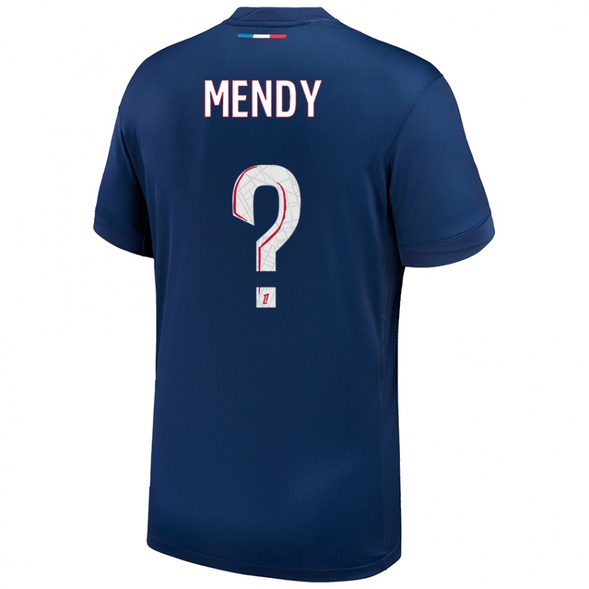 Homem Camisola Tony Mendy #0 Azul Marinho Branco Principal 2024/25 Camisa