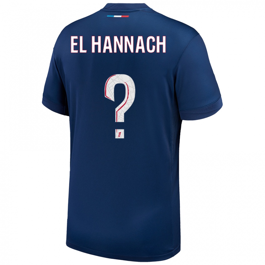 Homem Camisola Younes El Hannach #0 Azul Marinho Branco Principal 2024/25 Camisa