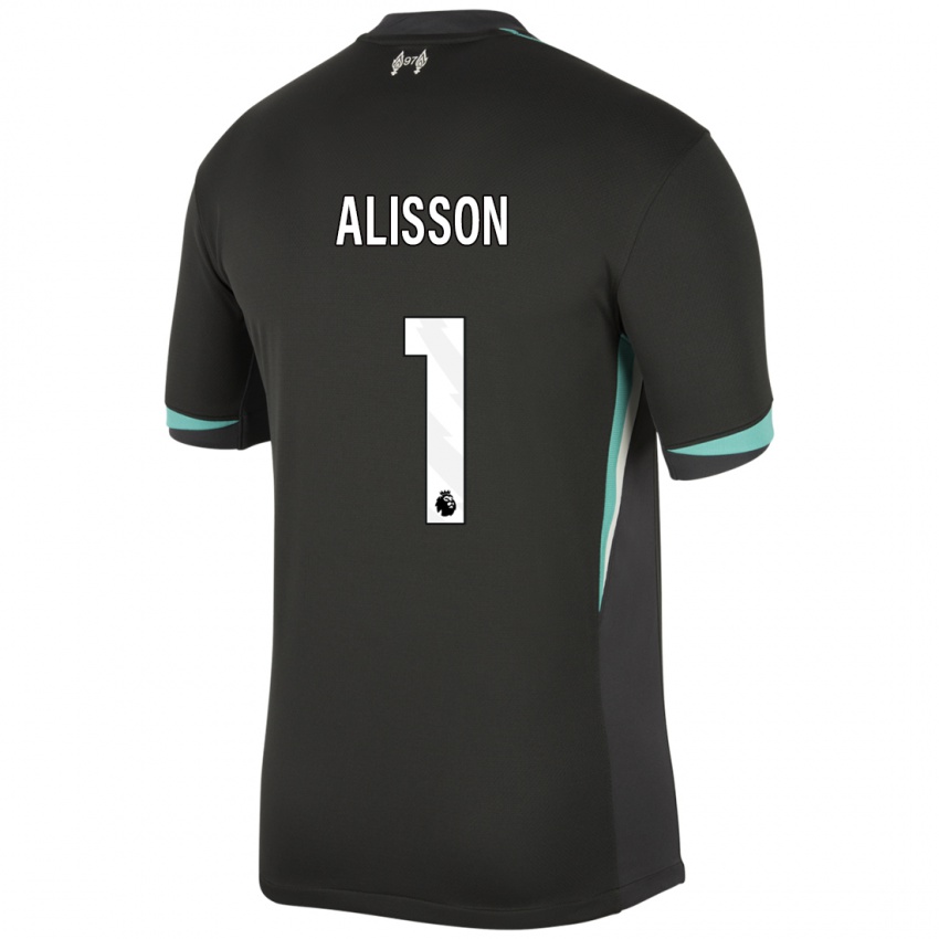 Homem Camisola Alisson #1 Preto Antracite Branco Alternativa 2024/25 Camisa