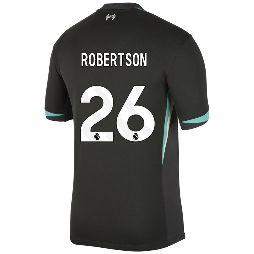 Homem Camisola Andrew Robertson #26 Preto Antracite Branco Alternativa 2024/25 Camisa