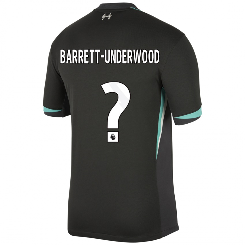 Homem Camisola Keehan Barrett-Underwood #0 Preto Antracite Branco Alternativa 2024/25 Camisa