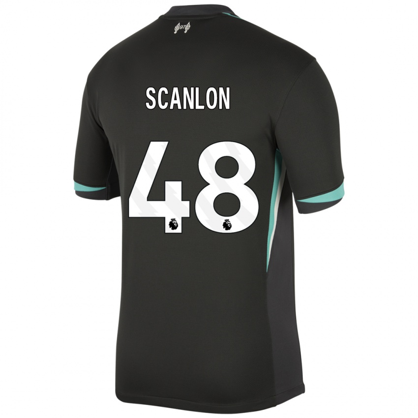 Homem Camisola Calum Scanlon #48 Preto Antracite Branco Alternativa 2024/25 Camisa