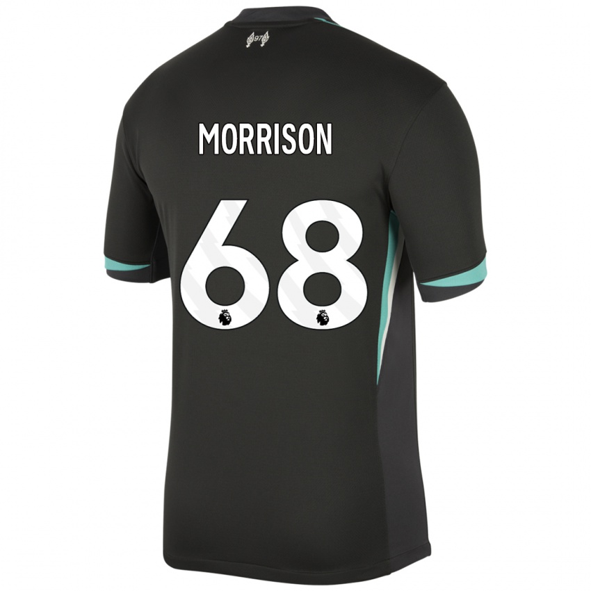 Homem Camisola Kieran Morrison #68 Preto Antracite Branco Alternativa 2024/25 Camisa