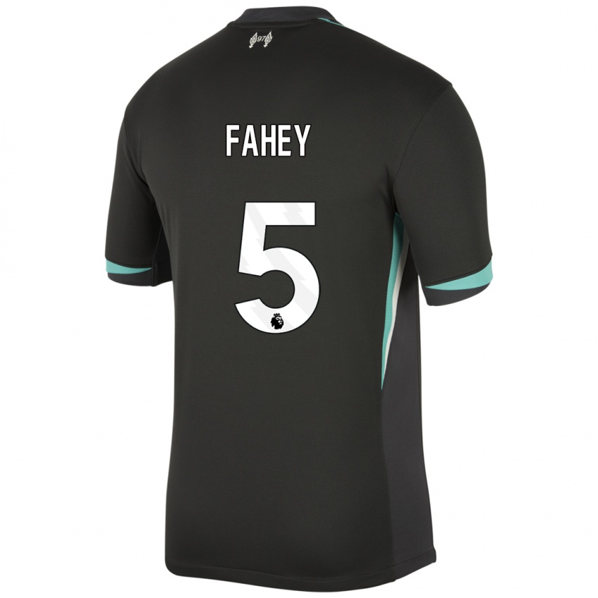 Homem Camisola Niamh Fahey #5 Preto Antracite Branco Alternativa 2024/25 Camisa