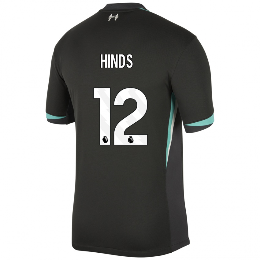 Homem Camisola Taylor Hinds #12 Preto Antracite Branco Alternativa 2024/25 Camisa