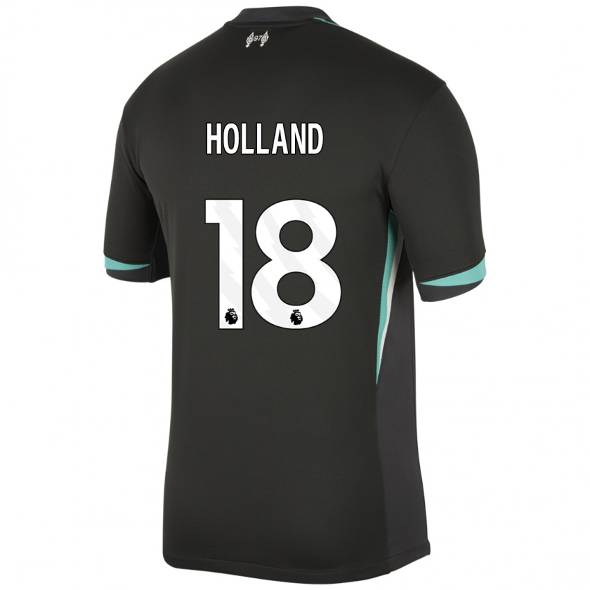 Homem Camisola Ceri Holland #18 Preto Antracite Branco Alternativa 2024/25 Camisa