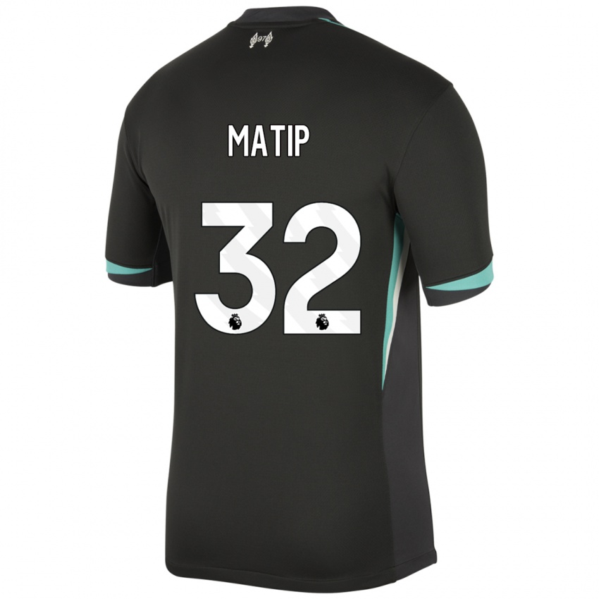 Homem Camisola Joel Matip #32 Preto Antracite Branco Alternativa 2024/25 Camisa