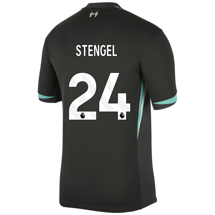 Homem Camisola Katie Stengel #24 Preto Antracite Branco Alternativa 2024/25 Camisa