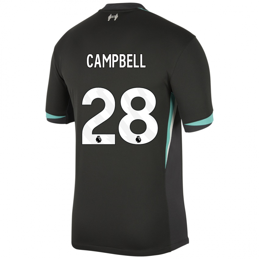 Homem Camisola Megan Campbell #28 Preto Antracite Branco Alternativa 2024/25 Camisa