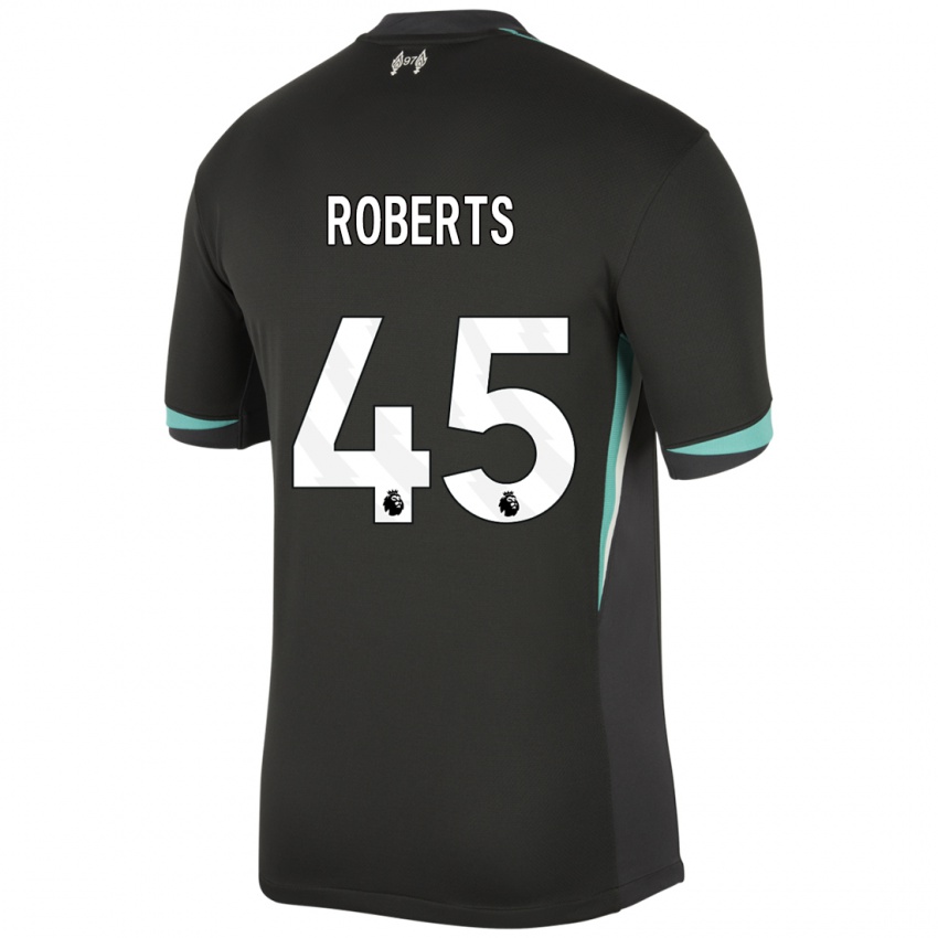 Homem Camisola Iwan Roberts #45 Preto Antracite Branco Alternativa 2024/25 Camisa