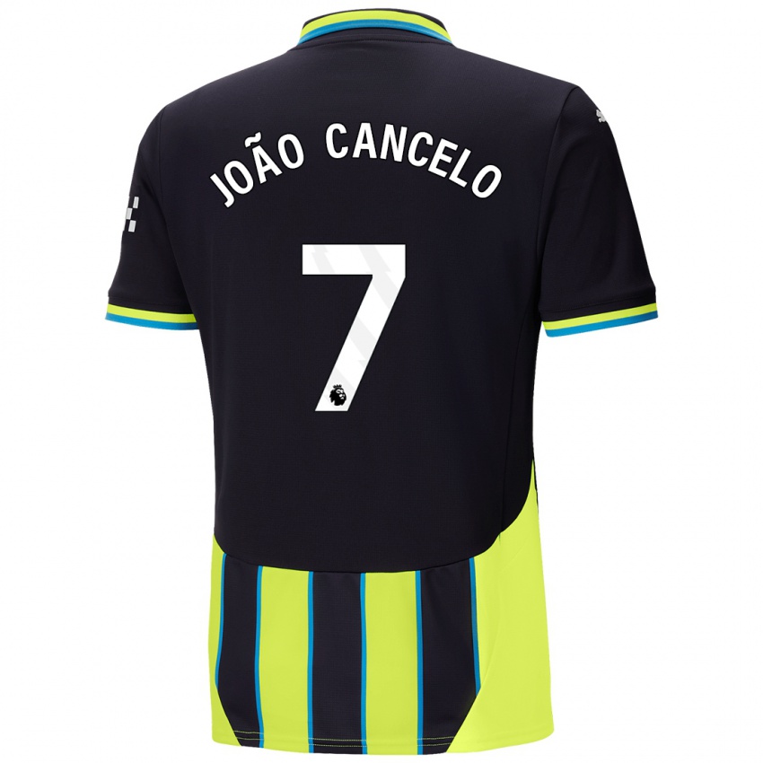 Homem Camisola Joao Cancelo #7 Azul Amarelo Alternativa 2024/25 Camisa