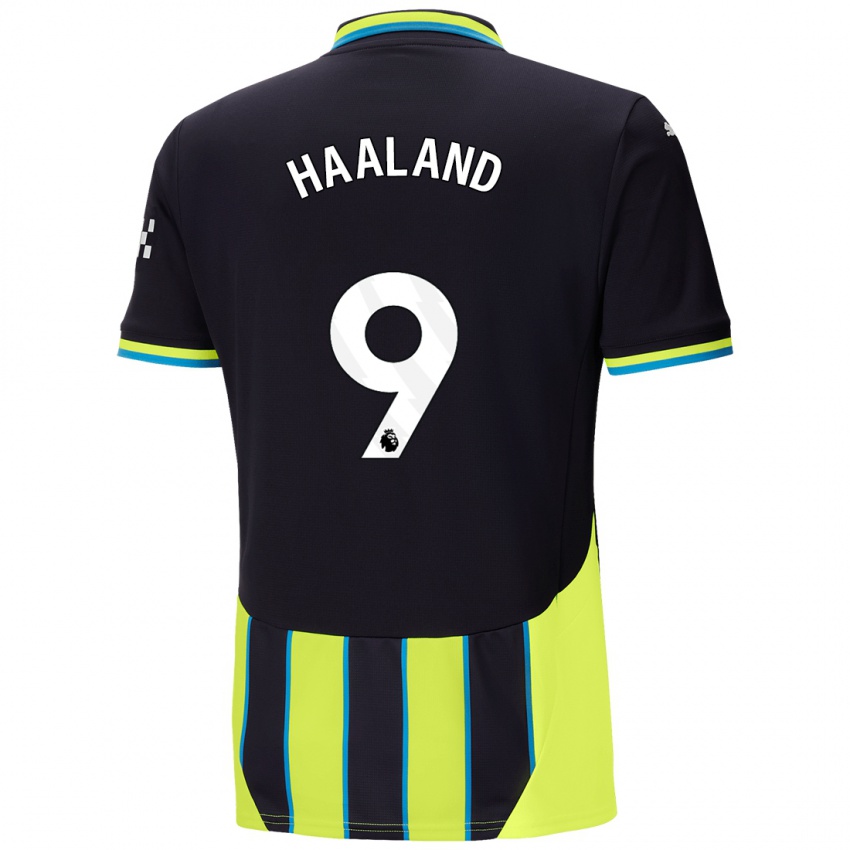 Homem Camisola Erling Haaland #9 Azul Amarelo Alternativa 2024/25 Camisa