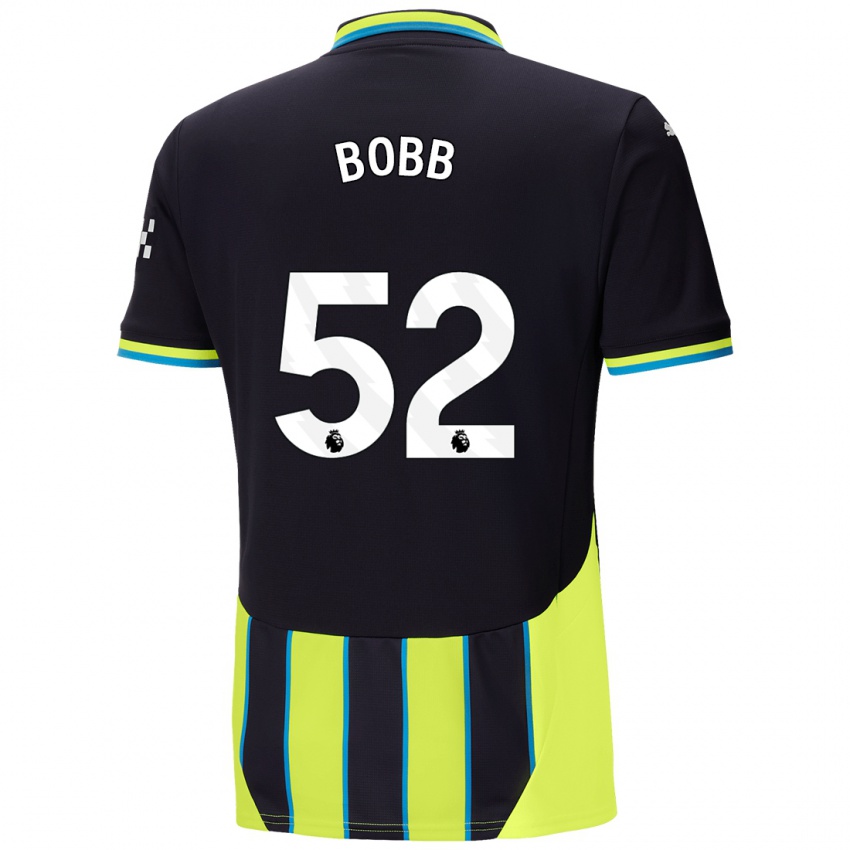 Homem Camisola Oscar Bobb #52 Azul Amarelo Alternativa 2024/25 Camisa