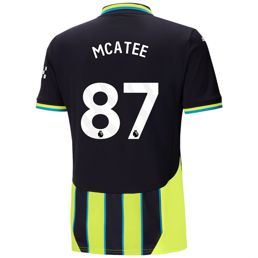 Homem Camisola James Mcatee #87 Azul Amarelo Alternativa 2024/25 Camisa