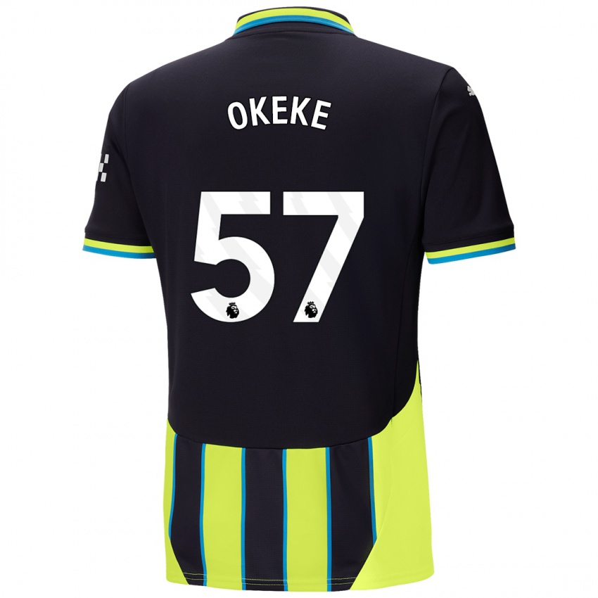 Homem Camisola Michael Okeke #57 Azul Amarelo Alternativa 2024/25 Camisa