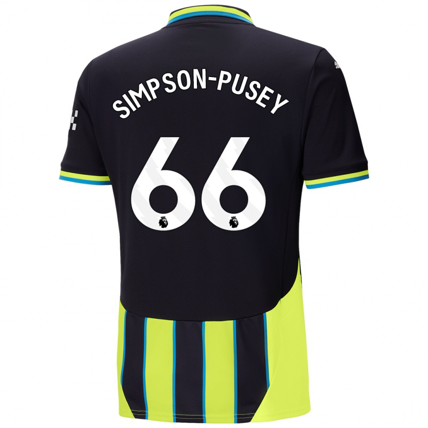 Homem Camisola Jahmai Simpson-Pusey #66 Azul Amarelo Alternativa 2024/25 Camisa