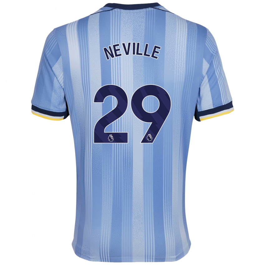 Homem Camisola Ashleigh Neville #29 Azul Claro Alternativa 2024/25 Camisa