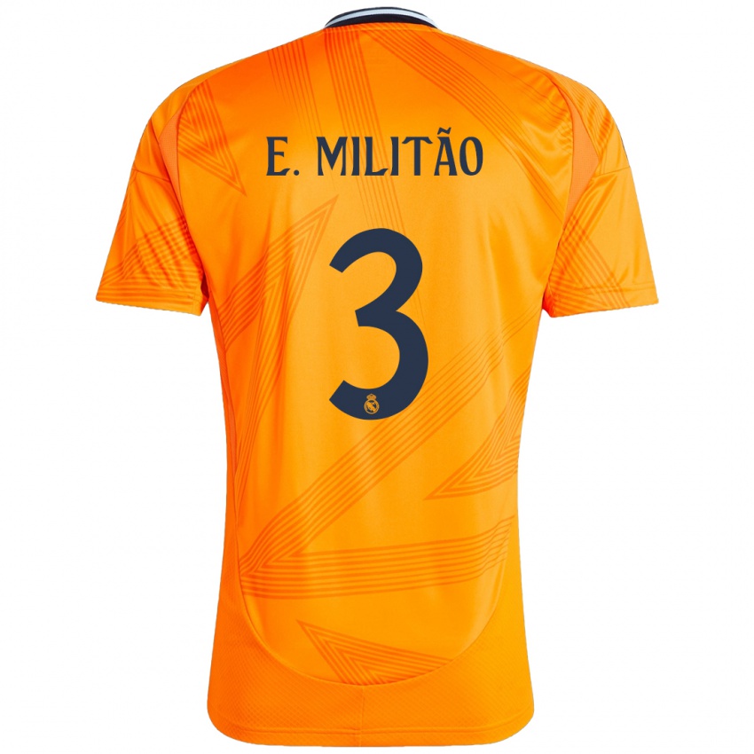 Homem Camisola Éder Militão #3 Laranja Alternativa 2024/25 Camisa