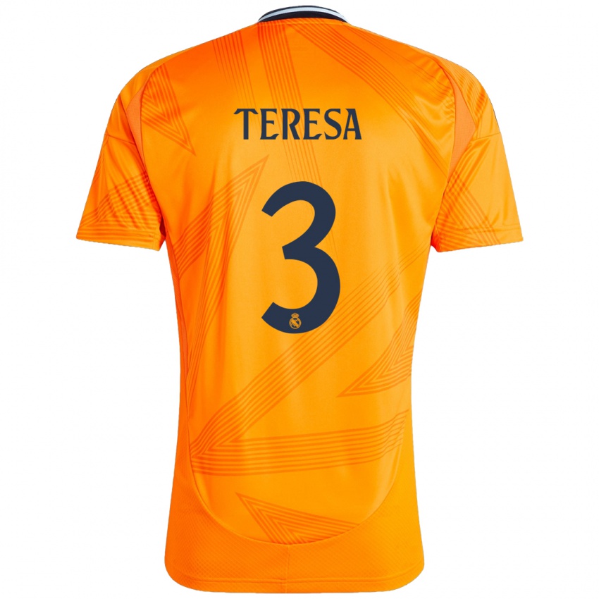 Homem Camisola Teresa Abelleira #3 Laranja Alternativa 2024/25 Camisa