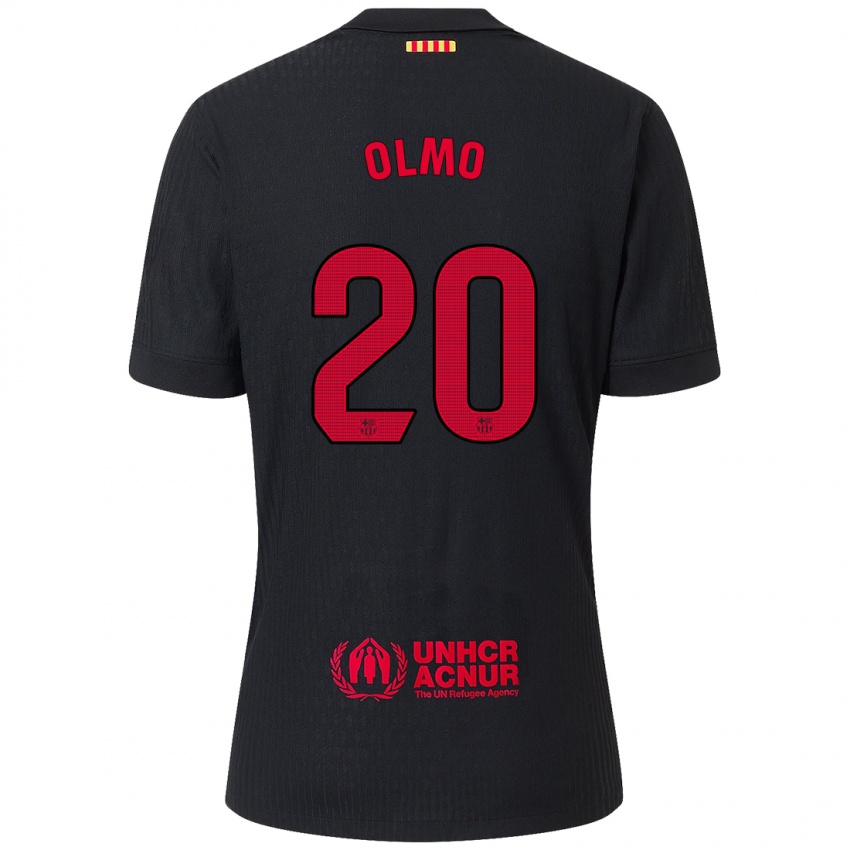 Homem Camisola Dani Olmo #20 Vermelho Preto Alternativa 2024/25 Camisa