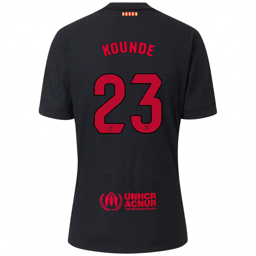 Homem Camisola Jules Kounde #23 Vermelho Preto Alternativa 2024/25 Camisa